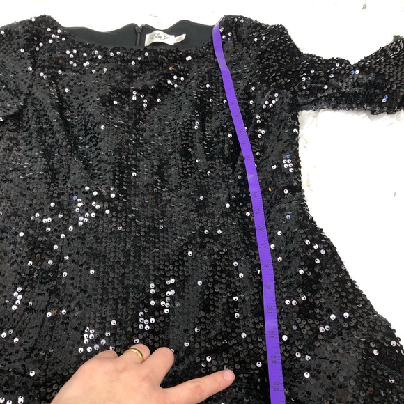 Eliza J velvet sequin fit flare mini dress flounce - Picture 5 of 8